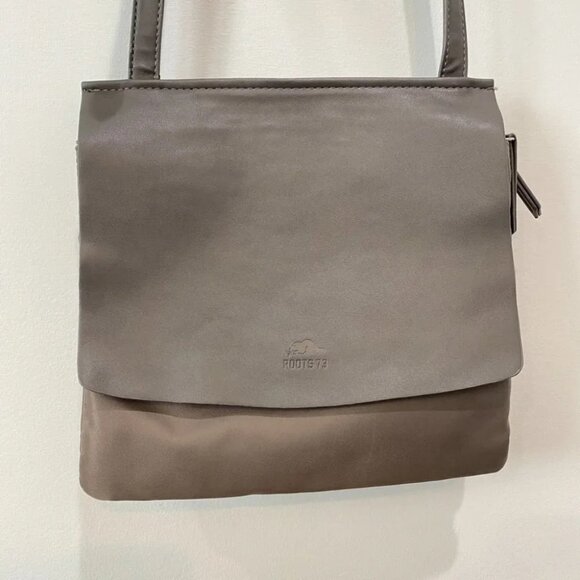 Roots 73 Nylon and Leather Taupe Colored Crossbody Bag with Adjustable Strap - Picture 3 of 16